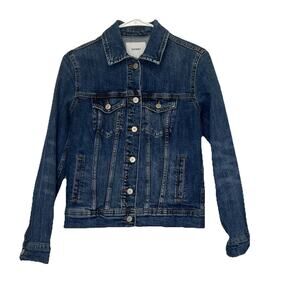 Old Navy Woman’s Blue Jean Distressed‎ Cotton Jacket Size XS Boho Y2K Western